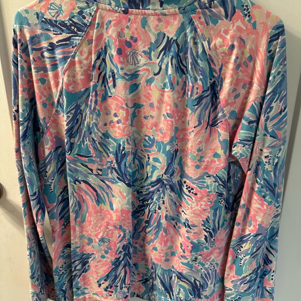 Lilly Pulitzer Pink and Blue Floral Sweatshirt